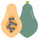 papaya, carica, fruit, avocado, pear