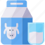 milk, glass, drink, box, package, supermarket 