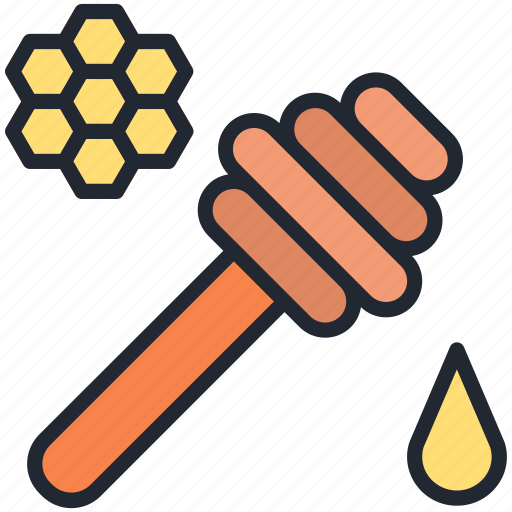 Honey, bee, sweet, honeycomb, dipper icon - Download on Iconfinder