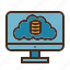 cloud server, computer, data, database, pc 