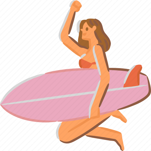 Surfing, surfer, girl, bikini, jump icon - Download on Iconfinder
