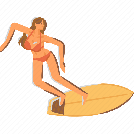 Surfing, surfer, girl, bikini, surf icon - Download on Iconfinder