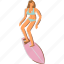 surfing, surfer, girl, bikini, woman 