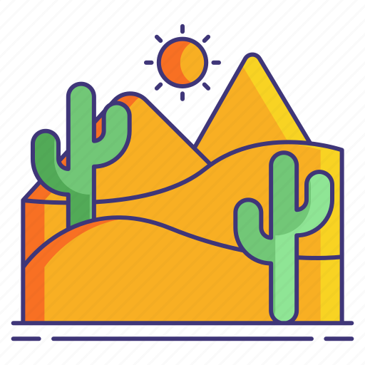Desert, cactus, hot, sun, sands icon - Download on Iconfinder
