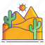 desert, cactus, hot, sun, sands 