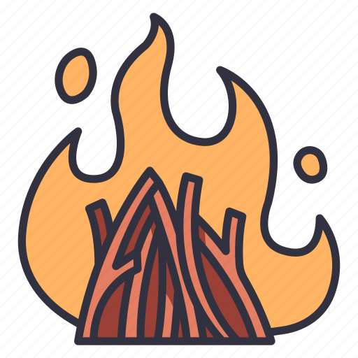 Fire, bonfire, night, flame, light, camp icon - Download on Iconfinder