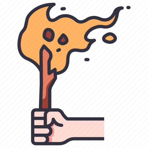 Fire, torch, flame, burn, light, hot, hand icon - Download on Iconfinder