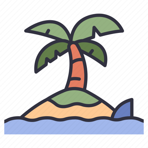 Island, ocean, shark, sea, water, nature, dangerous icon - Download on Iconfinder