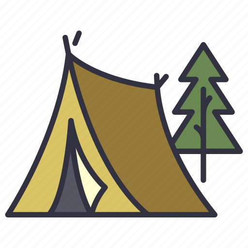 Tent, forest, nature, travel, adventure, camp, tree icon - Download on Iconfinder