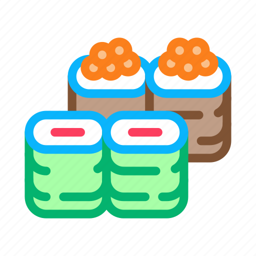 Assortment, cheese, cooked, linear, roll, signs, sushi icon - Download on Iconfinder