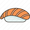 salmon, fish, seafood, nigiri, sushi