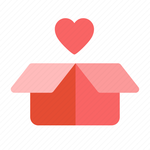 Box, gift, present, heart, love, valentine icon - Download on Iconfinder