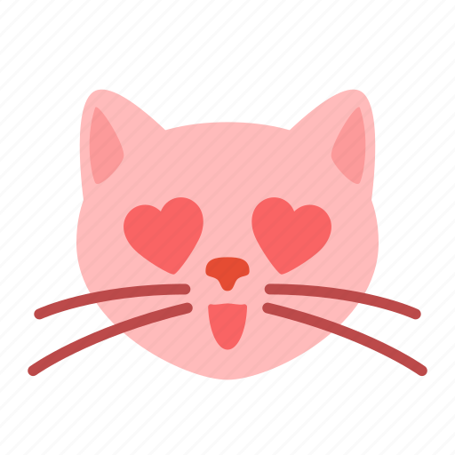 Cat, cute, sticker, emoji, in, love, eyes icon - Download on Iconfinder