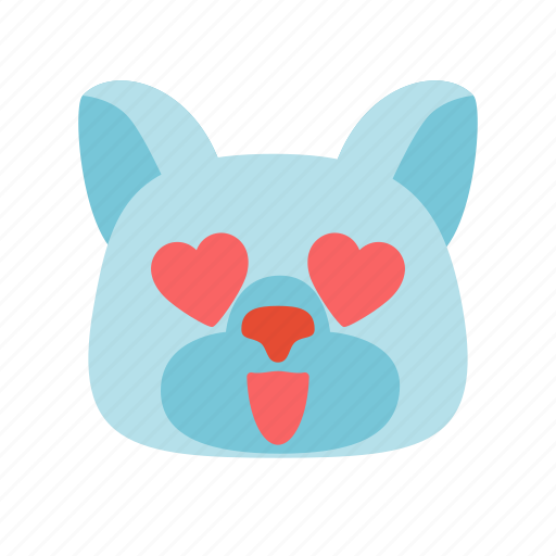 Dog, emoji, in, love, eyes, hearts, animal icon - Download on Iconfinder
