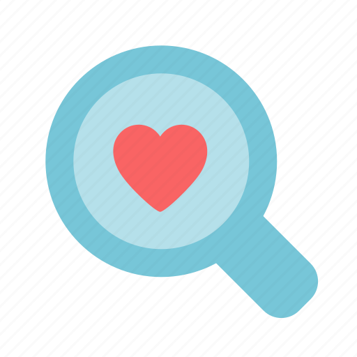Loupe, search, magnifying, glass, zoom, heart, lovefavorite icon - Download on Iconfinder