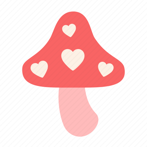 Mushroom, poison, psychadelics, fungi, vegan, heart, valentine icon - Download on Iconfinder