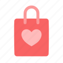 paperbag, shop, heart, love, valentine