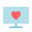 pc, computer, desktop, heart, love, favorite 
