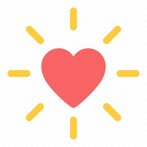 Rays, shine, heart, love, valentine icon - Download on Iconfinder