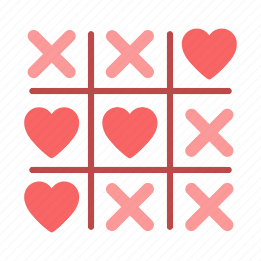 Tic, tac, toe, game, romantic, hearts icon - Download on Iconfinder