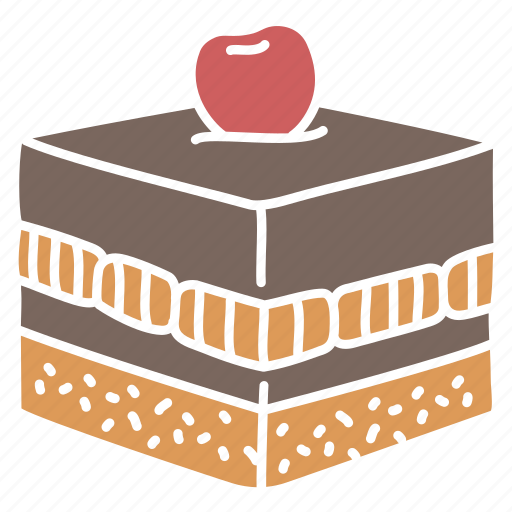Cake, cake slice, cherry, cherry cake, chocolate, chocolate cake, dessert icon - Download on Iconfinder