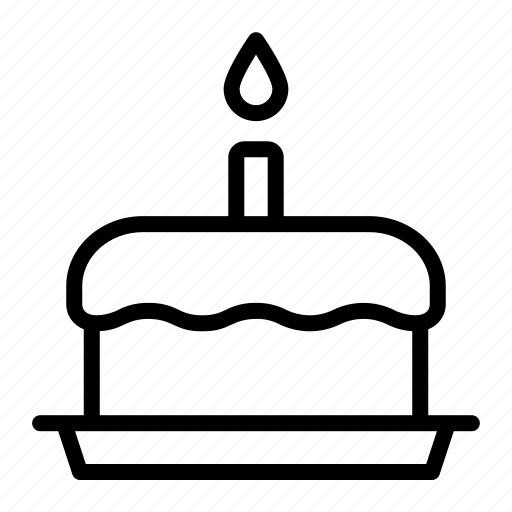 Birthday, cake, with, candle, sweet, dessert, food icon - Download on Iconfinder