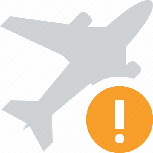 Airplane, flight, plane, transport, travel, warning icon - Download on Iconfinder