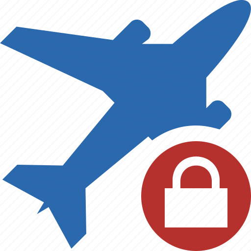 Airplane, flight, lock, plane, transport, travel icon - Download on Iconfinder