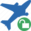 airplane, flight, plane, transport, travel, unlock