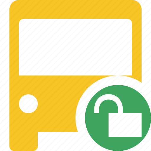 Bus, public, transport, transportation, travel, unlock, vehicle icon - Download on Iconfinder