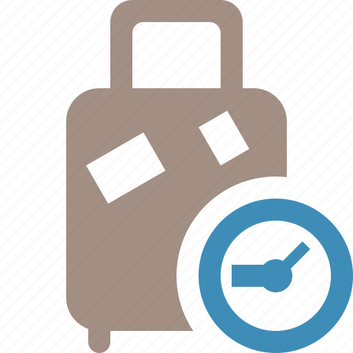 Bag, baggage, clock, luggage, suitcase, travel, vacation icon - Download on Iconfinder