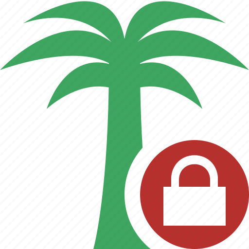 Lock, palmtree, travel, tree, tropical, vacation icon - Download on Iconfinder