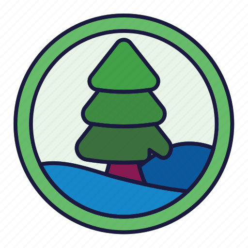 Pinetree, nature, badge, tree, weather, winter icon - Download on Iconfinder