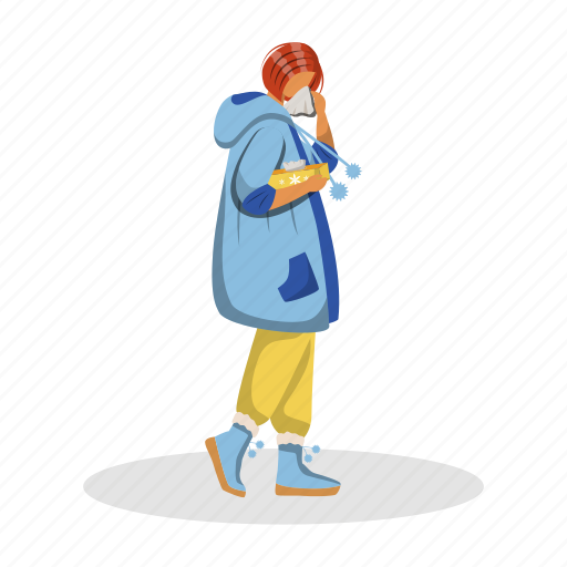 Woman, disease, cough, sneeze, flu illustration - Download on Iconfinder