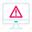 alert, computer, monitoring, pc, screen, technology, triangle 