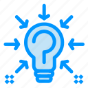 bulb, idea, question, solution, suggestion