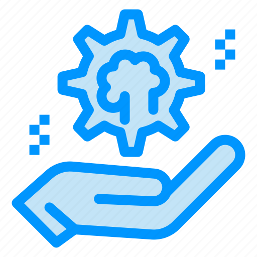 Brain, cog, hand, setting, solution icon - Download on Iconfinder