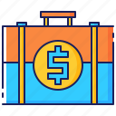 briefcase, business, case, dollar, economy, sign, suitcase