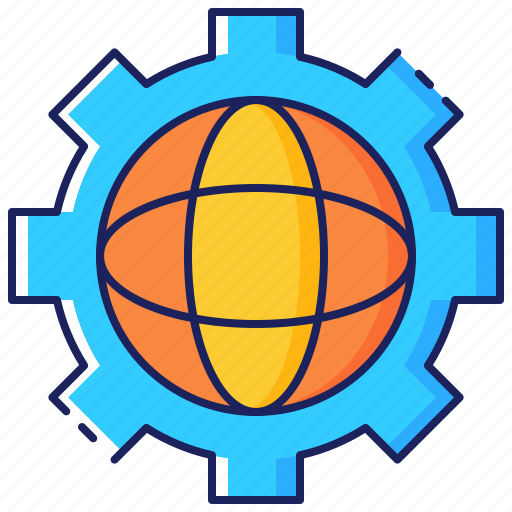Business, earth, gear, global, globe, growth, progress icon - Download on Iconfinder
