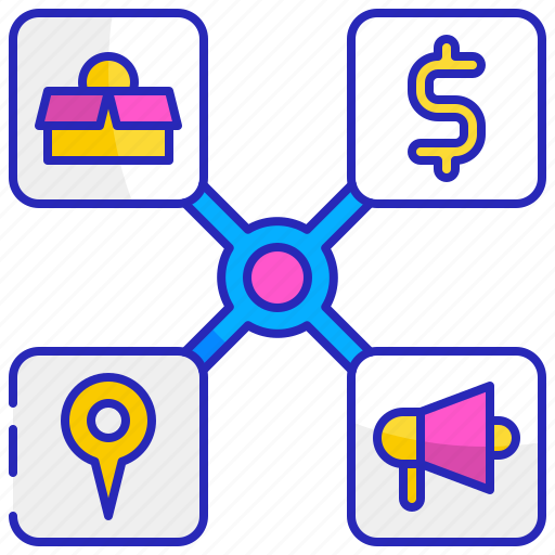 4ps, business, marketing, place, price, product, promotion icon - Download on Iconfinder