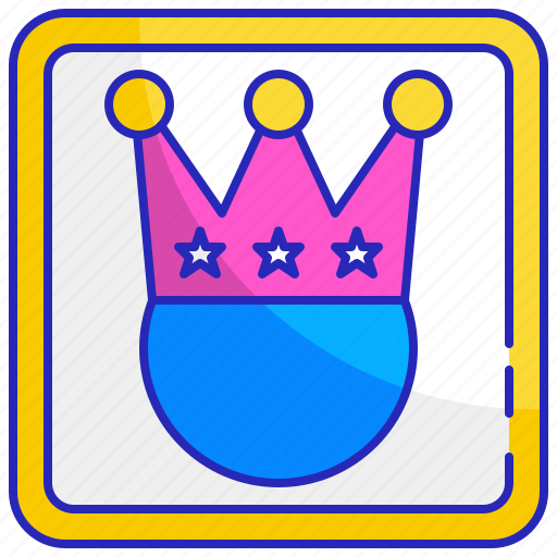 Brand, crown, gold, head, mascot, person, stars icon - Download on Iconfinder