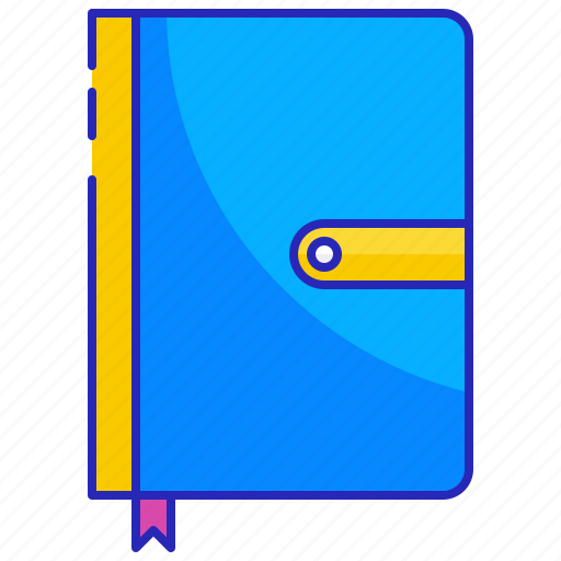 Blue, book, gold, journal, note, notebook, writing icon - Download on Iconfinder