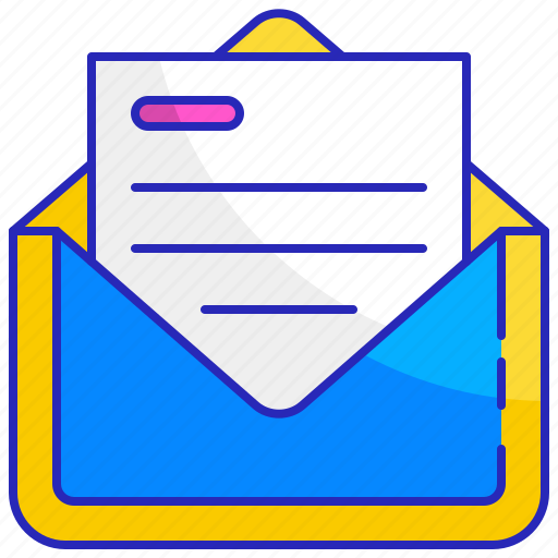 Blue, envelope, gold, letter, mail, paper, white icon - Download on Iconfinder
