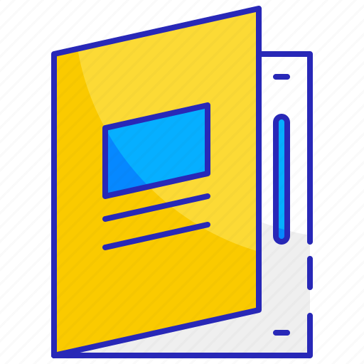 Blue, book, cover, gold, magazine, page, publication icon - Download on Iconfinder
