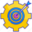 bullseye, dart, dartboard, gear, goal, objective, target 