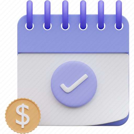 Taxation, money, calendar, finance 3D illustration - Download on Iconfinder
