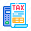 calculator, concept, finance, mail, notice, system, tax 