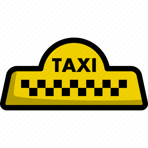 Taxi, service, cab, traffic, transportation, lineart, yellow icon - Download on Iconfinder