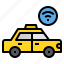 cab, smartphone, taxi, travel, wifi 