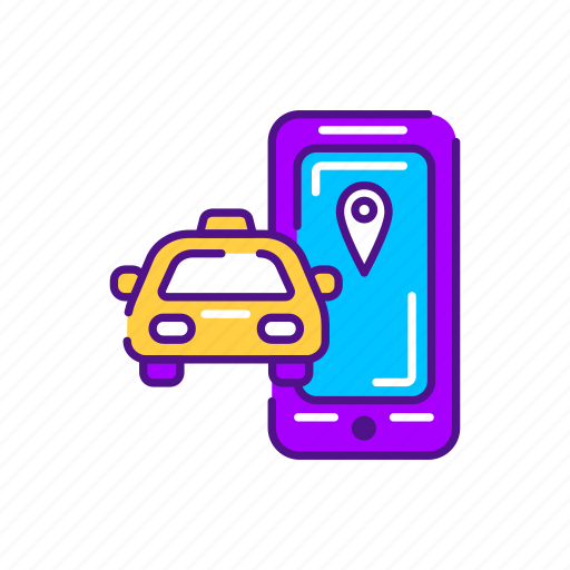 Car, online, route, service, smartphone, taxi icon - Download on Iconfinder